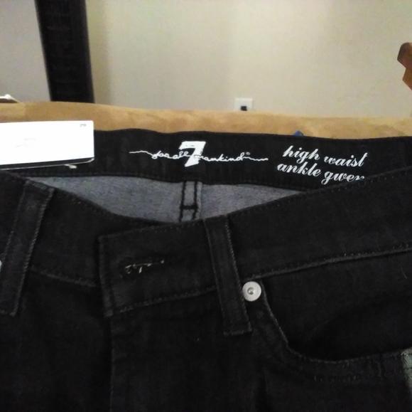 New Wmn's 4 all mankind jeans, blk Skinny sz 29 High waist ankleGwenevere - Picture 4 of 4